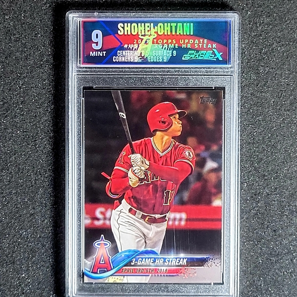 SHOHEI OHTANI ANGELS 2018 TOPPS UPDATE ROOKIE CARD 3 Game HR Streak PGX 9 MINT - Picture 2 of 4